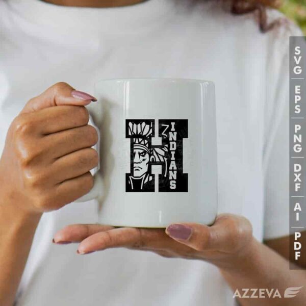 indian in h letter svg mug design azzeva.com 23100874