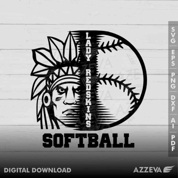 lady redskin softball svg design azzeva.com 23100880