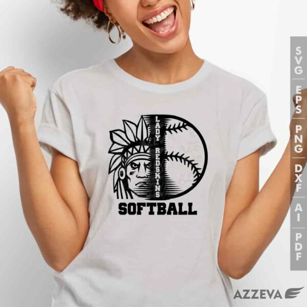 lady redskin softball svg tshirt design azzeva.com 23100880