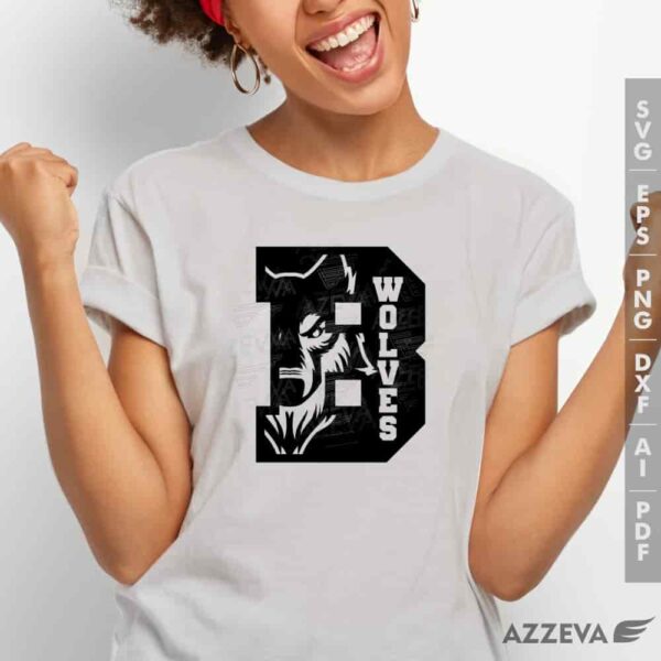 wolf in b letter svg tshirt design azzeva.com 23100884